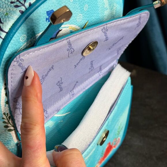 WondaPop Disney Finding Dory 11" Vegan Leather Mini Backpack in Blue. NWT - Picture 12 of 13